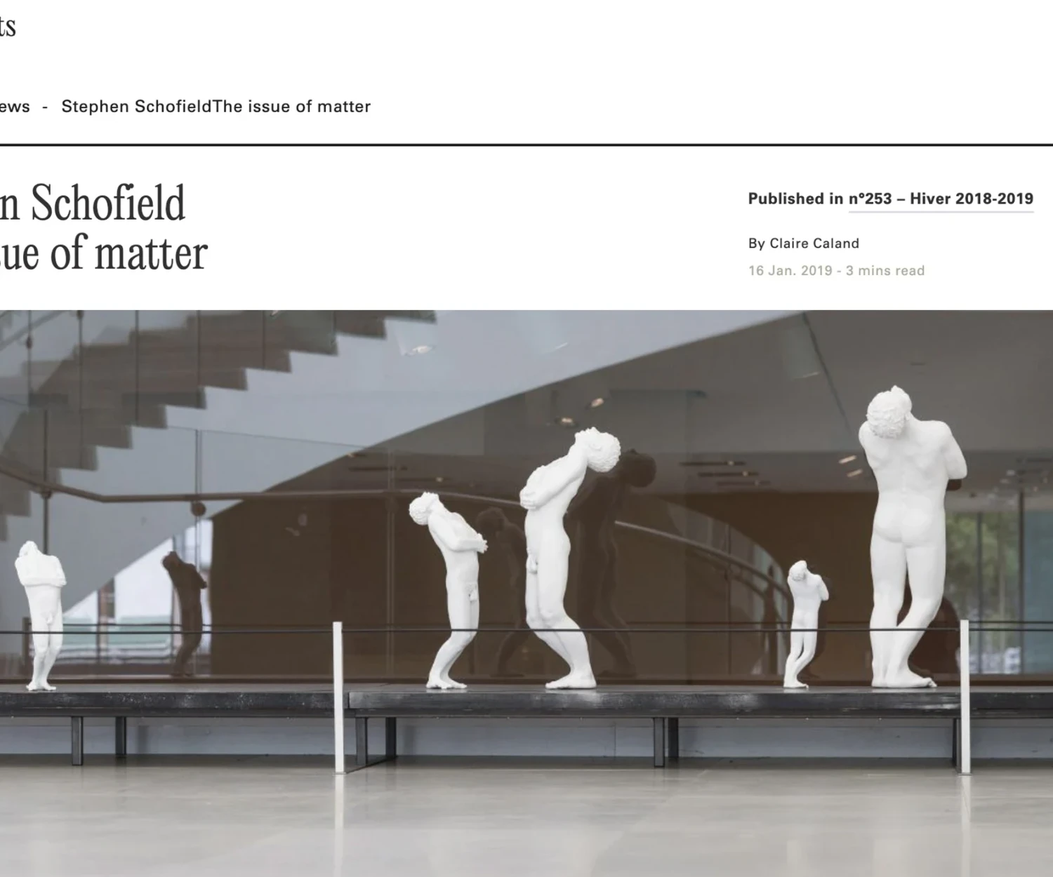 Stephen Schofield featured in Vie des Arts