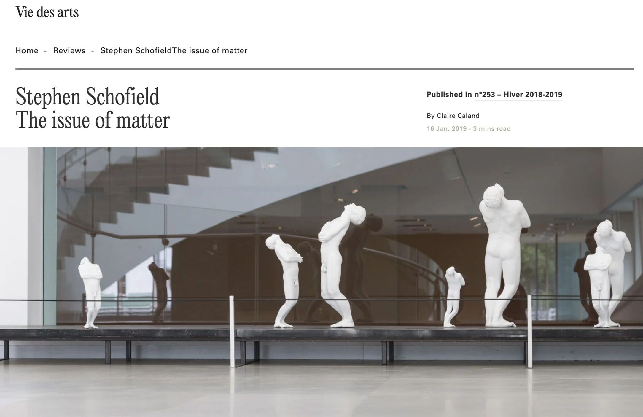 Stephen Schofield featured in Vie des Arts