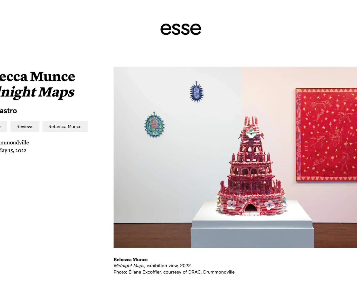 Rebecca Munce Exhibition Review in Esse Magazine