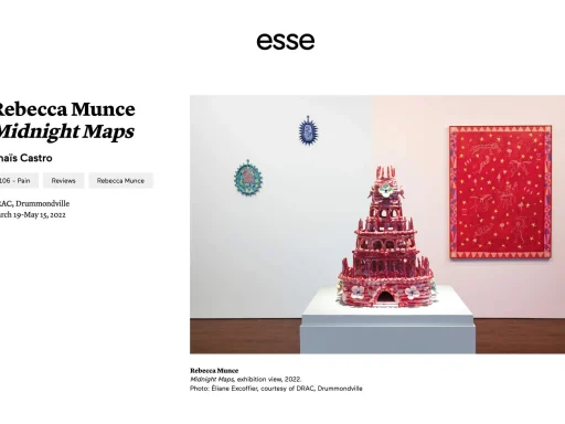 Rebecca Munce Exhibition Review in Esse Magazine
