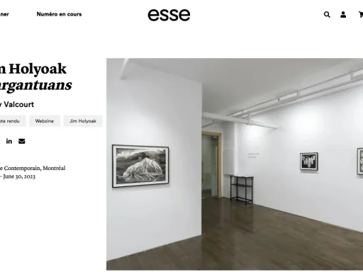 Jim Holyoak Exhibition Article in esse