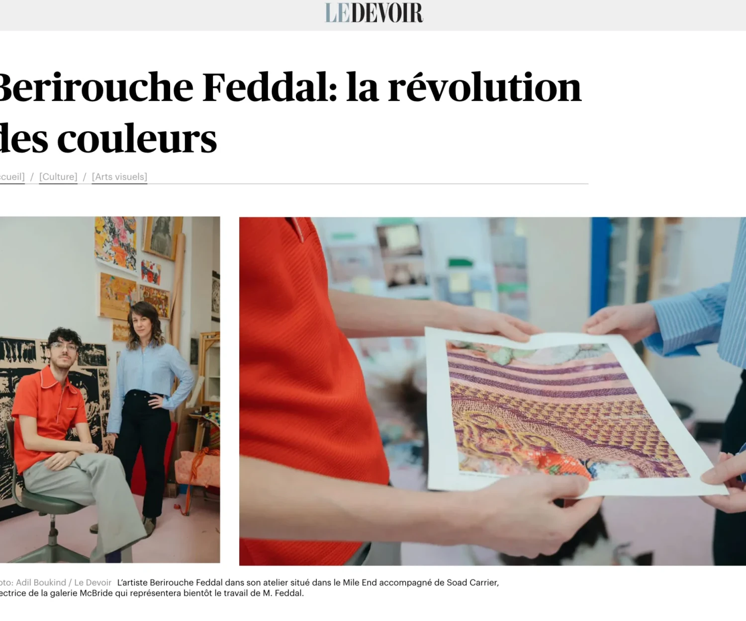 Berirouche Feddal in Le Devoir The Colour Revolution