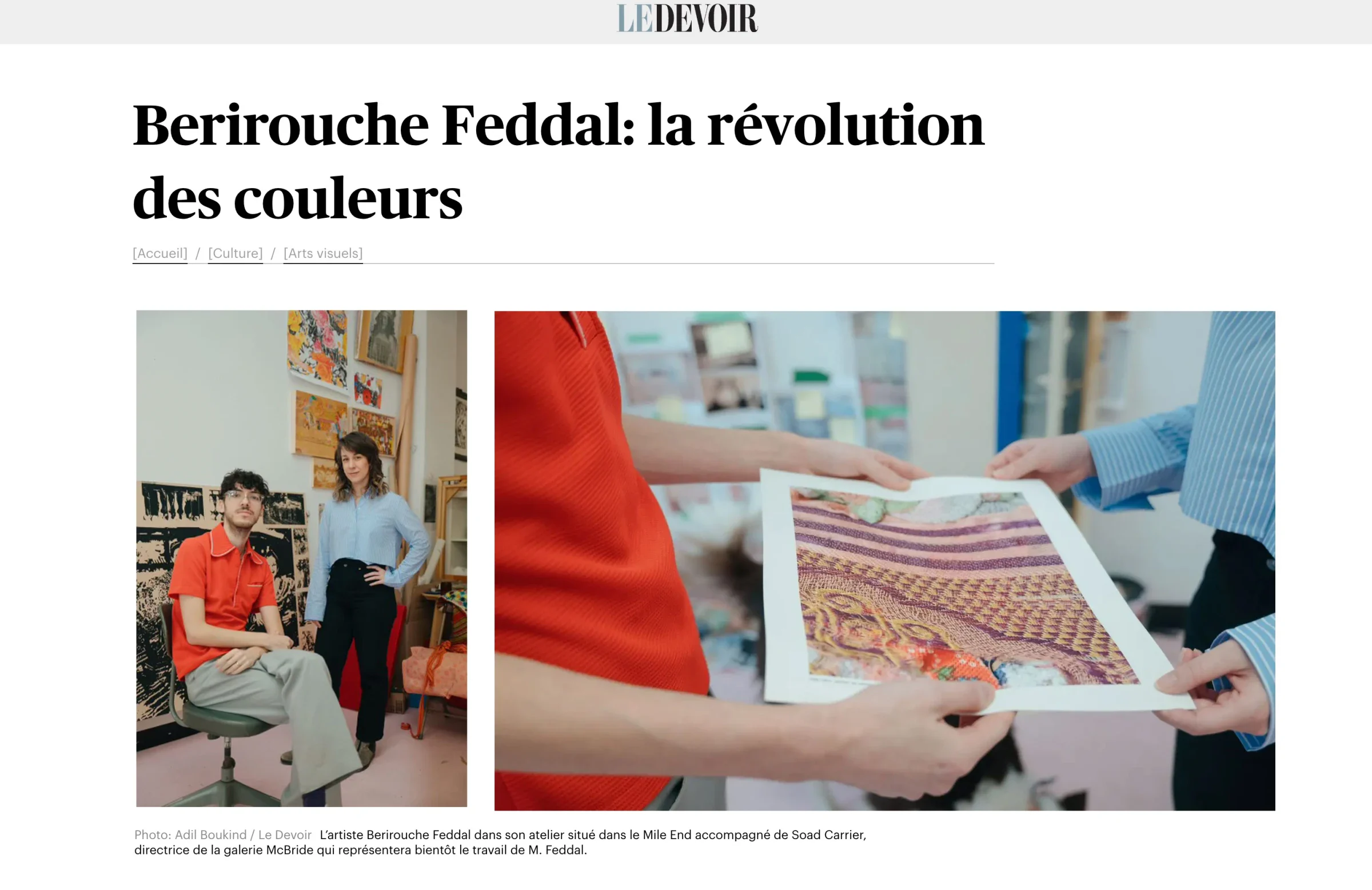 Berirouche Feddal in Le Devoir The Colour Revolution