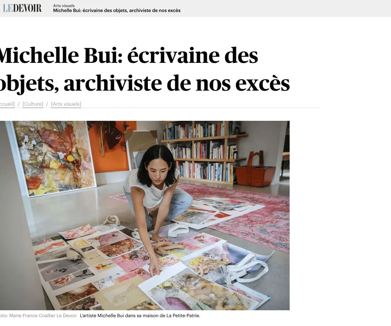 Michelle Bui featured in Le Devoir