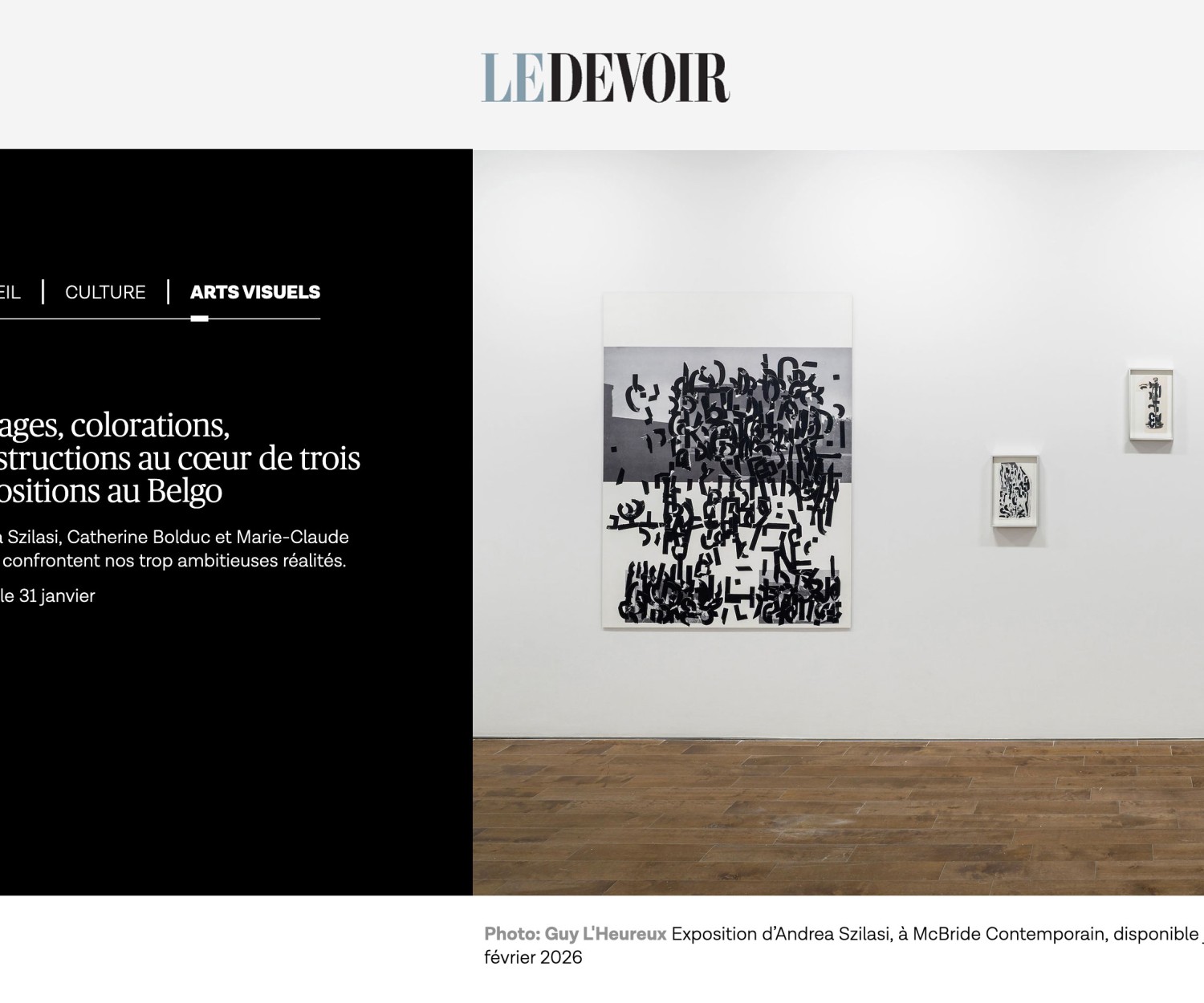 Andrea Szilasi in Le Devoir