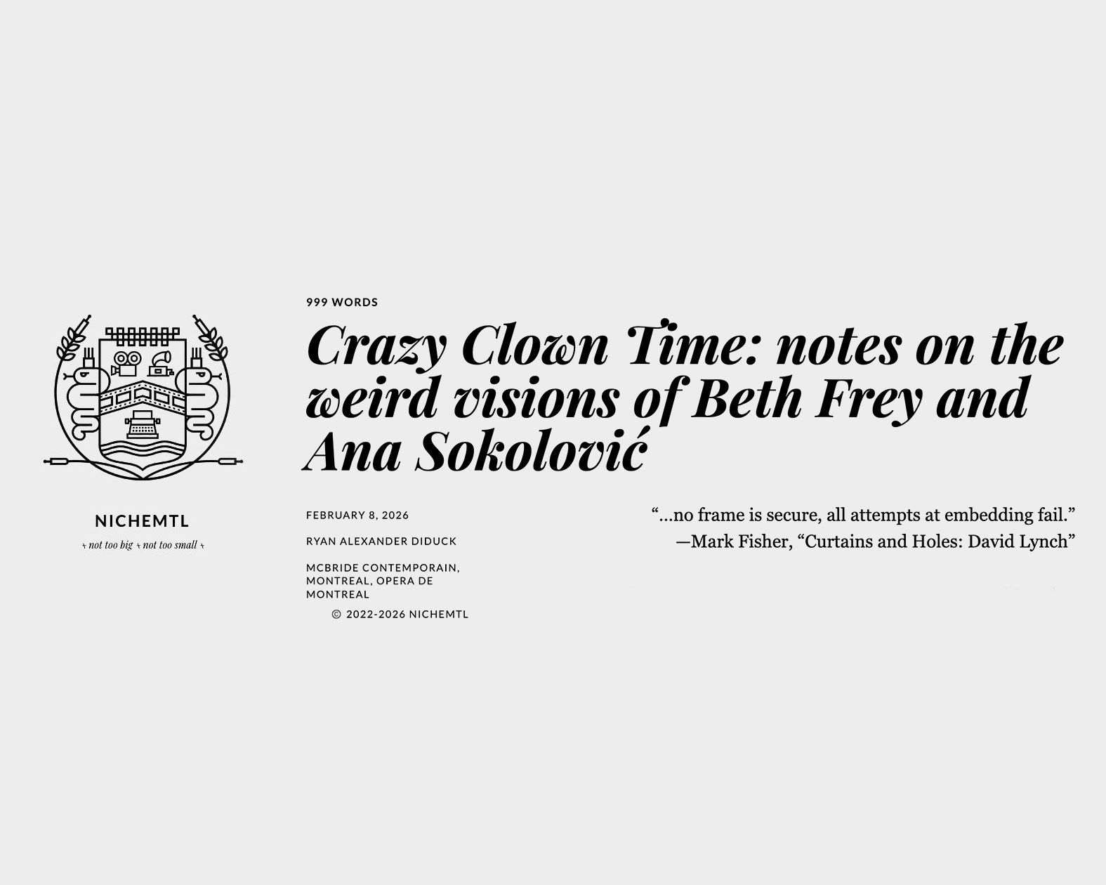 Beth Frey in NicheMTL