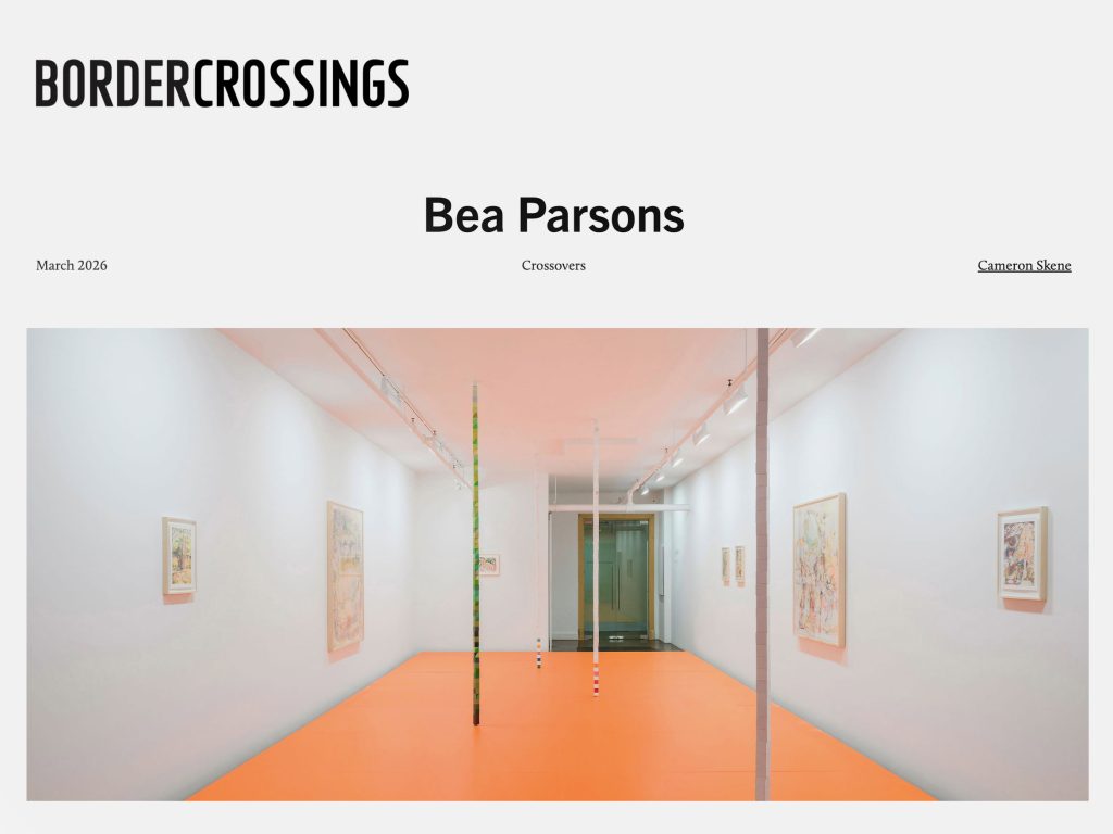 Bea Parsons in Border Crossings Magazine