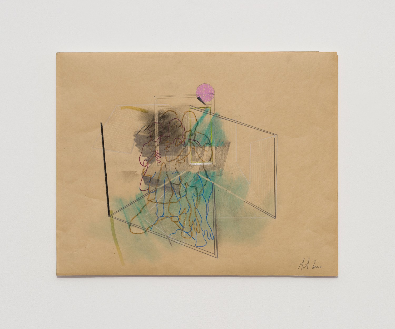 Artwork by Mathieu Lacroix, drawn on Kraft paper